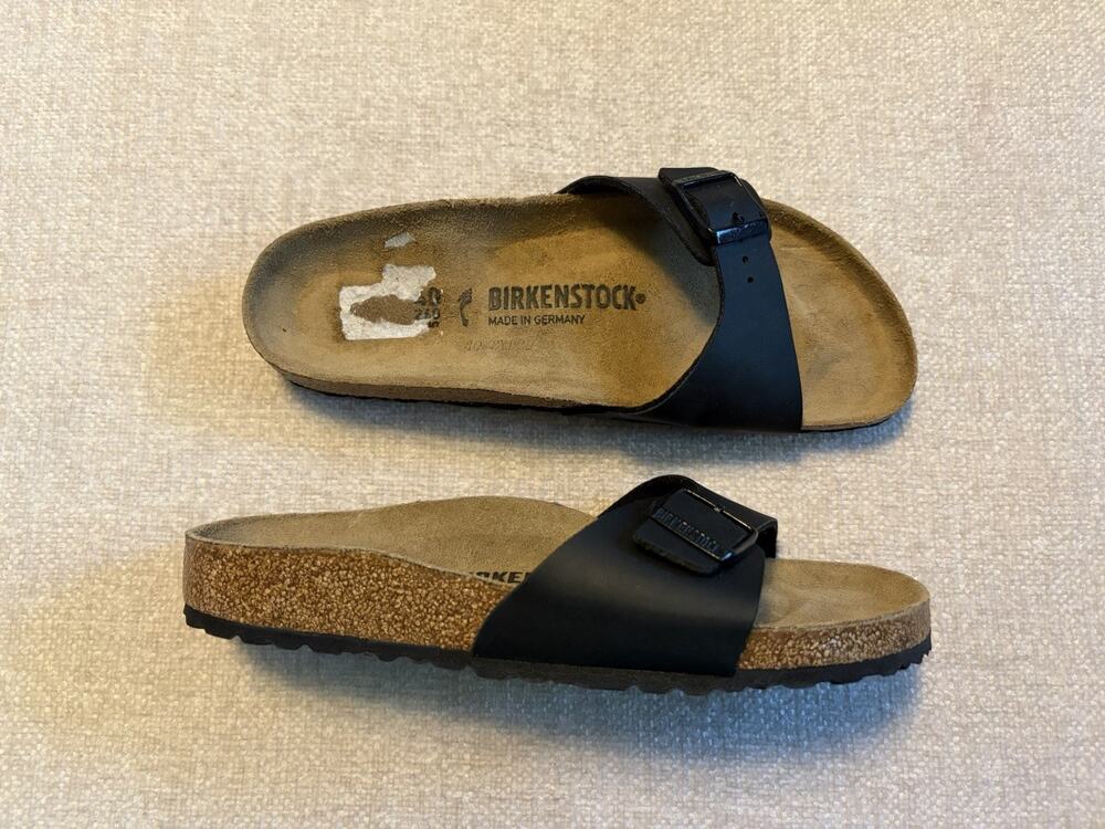 Birkenstock Madrid Black Slide Sandals Women’s Size 9 Mens 7 Made In Germany